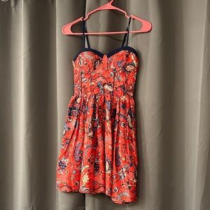 Floral Red Mini Dress